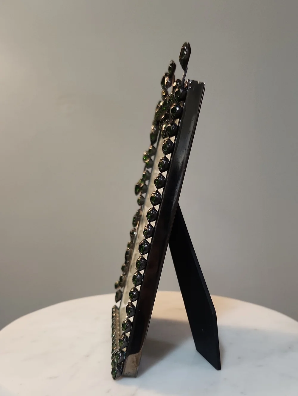 Pottery Barn Dark Emerald Green Rhinestone Standing Photo Frame 5x7